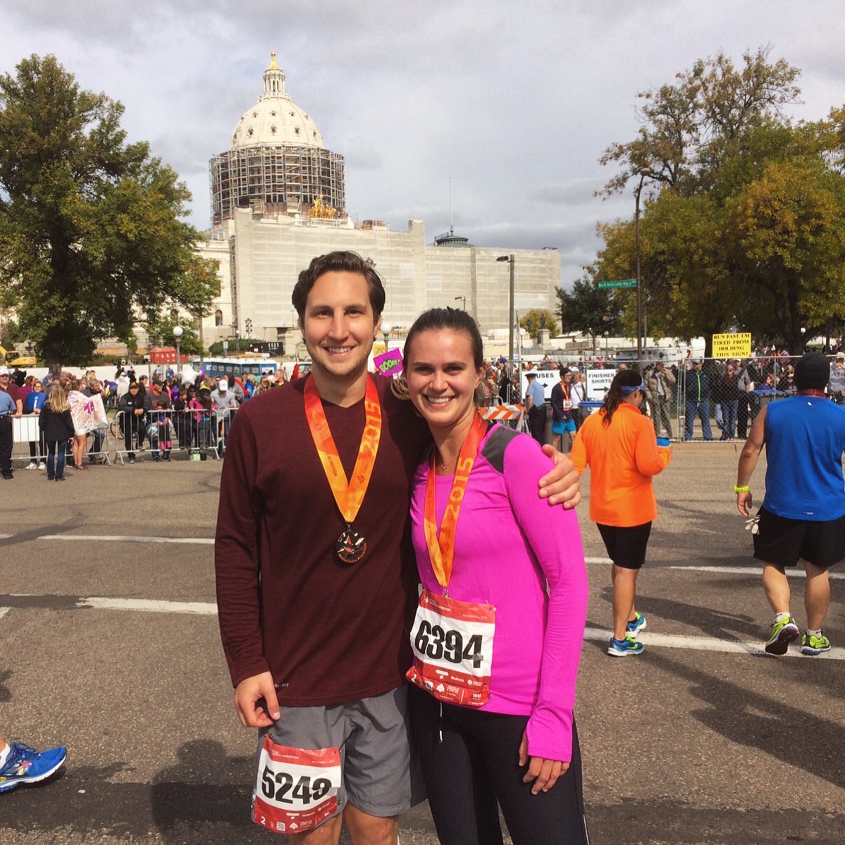 Twin Cities Marathon finish in 2015